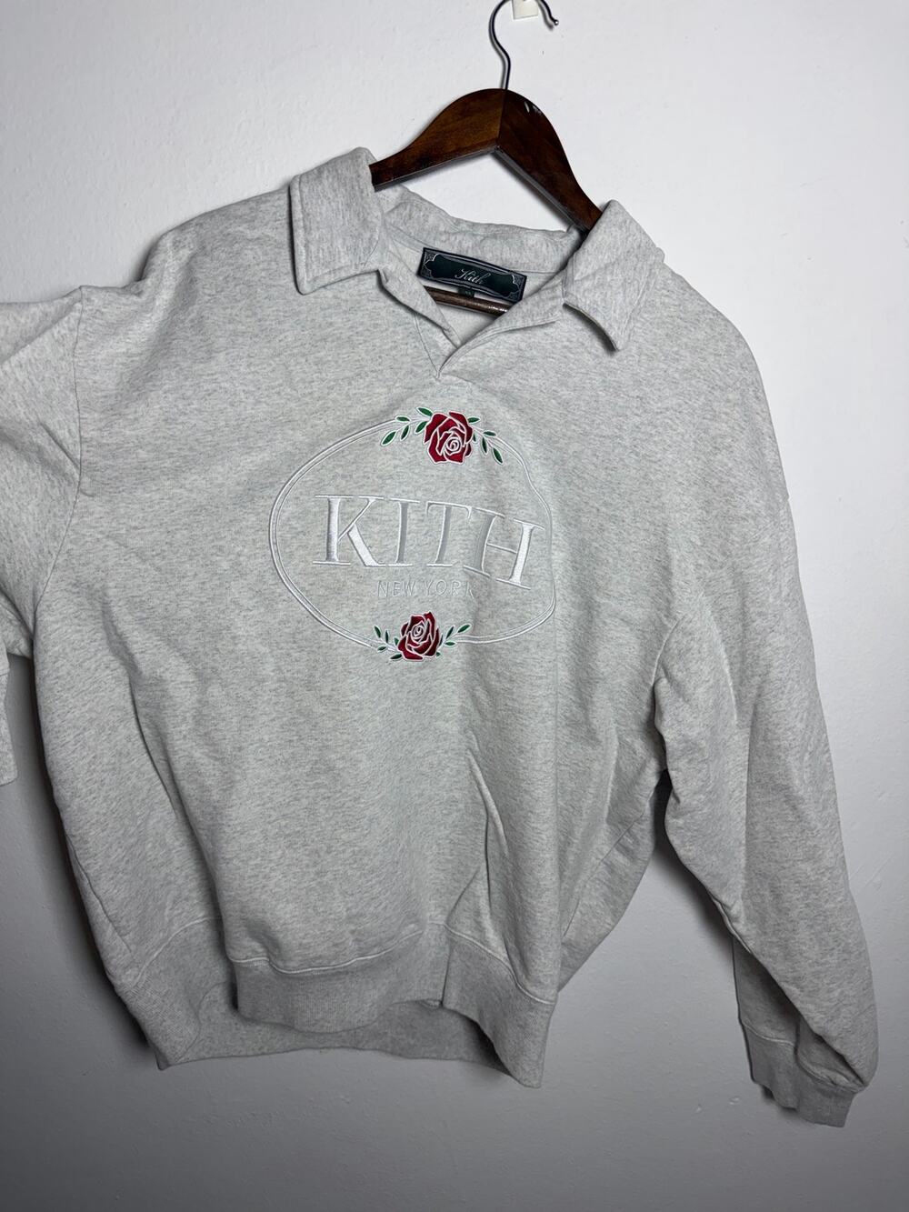 Kith Nelson Collared Pullover 'Light Heather Grey'